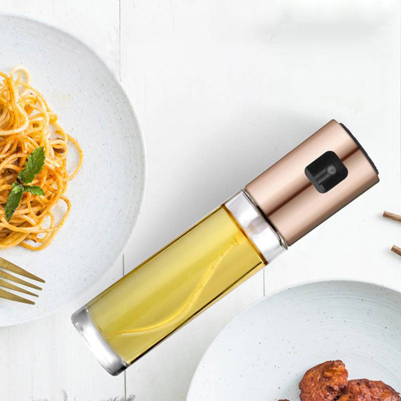 BBQ Healthy Kitchen Cooking Oil Vinegar Spray Bottle Push Type Oil Spray Bottle Pump Oil Tank Leakproof BBQ Sprayer BBQ Tools Kitchen Gadgets