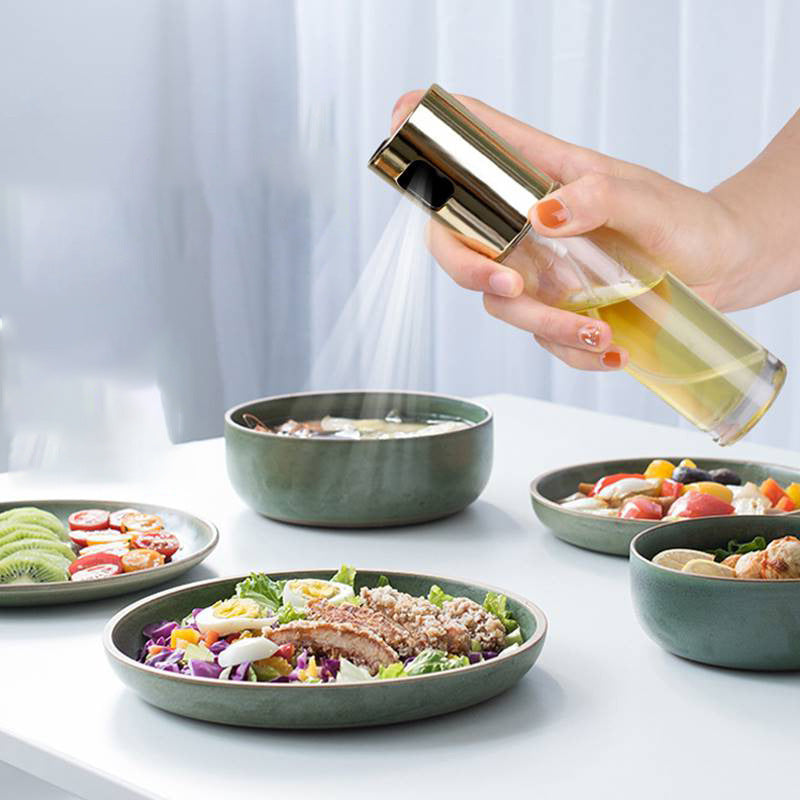 BBQ Healthy Kitchen Cooking Oil Vinegar Spray Bottle Push Type Oil Spray Bottle Pump Oil Tank Leakproof BBQ Sprayer BBQ Tools Kitchen Gadgets
