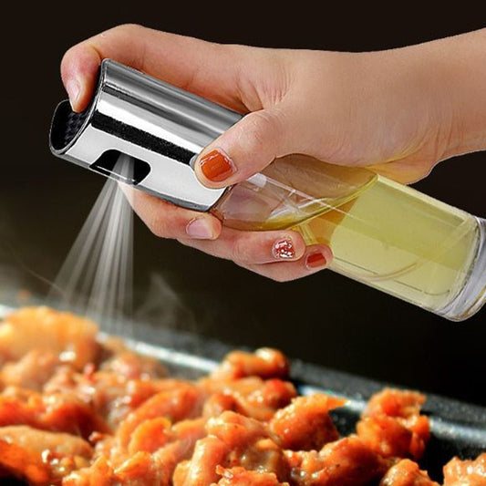 BBQ Healthy Kitchen Cooking Oil Vinegar Spray Bottle Push Type Oil Spray Bottle Pump Oil Tank Leakproof BBQ Sprayer BBQ Tools Kitchen Gadgets