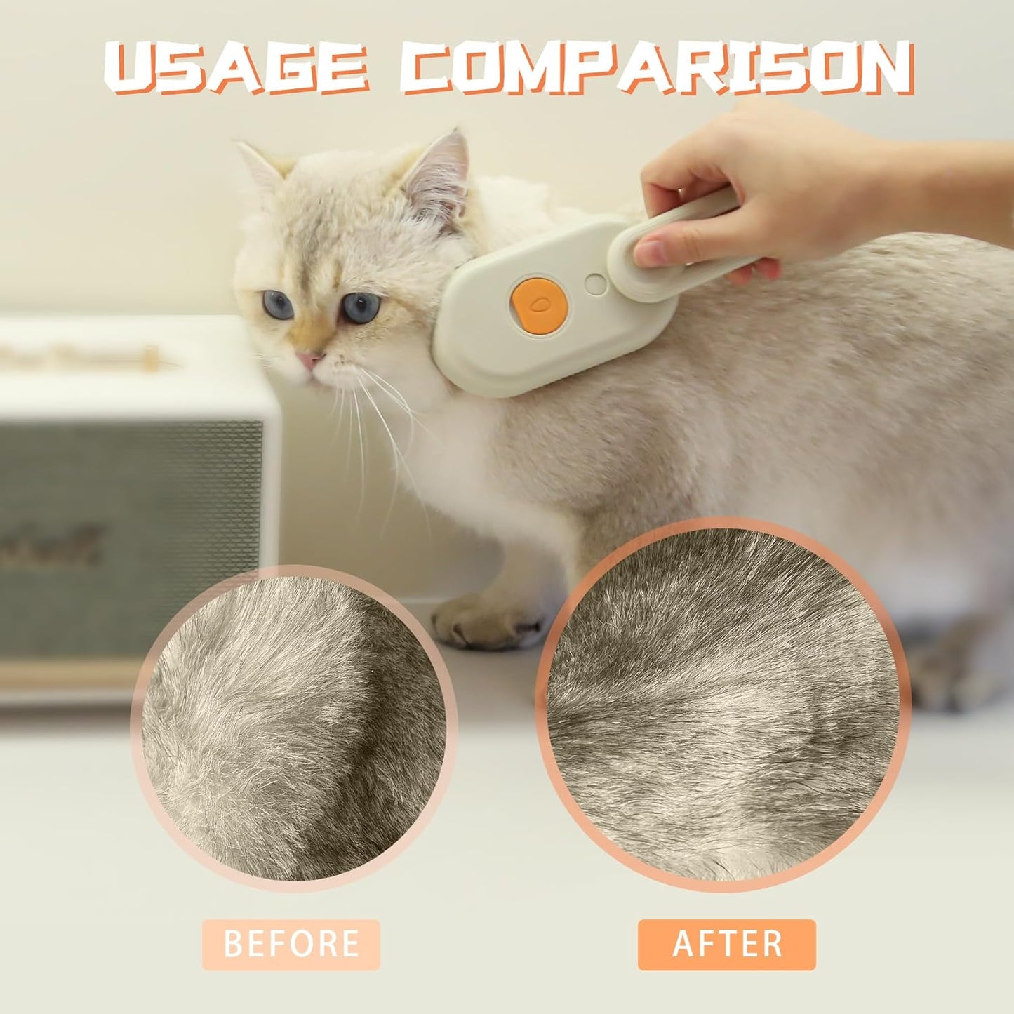3-in-1 Pet Grooming Brush – Steamy Massage & Water Spray Comb for Dogs & Cats (Yellow)